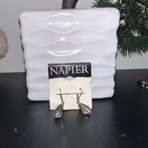 clear tear drop earrings